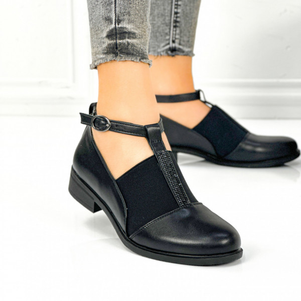 Pantofi Casual Dama Negri din Piele Ecologica Nizeva