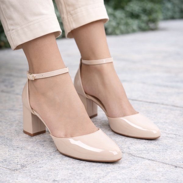 Pantofi Cu Toc Doria Beige