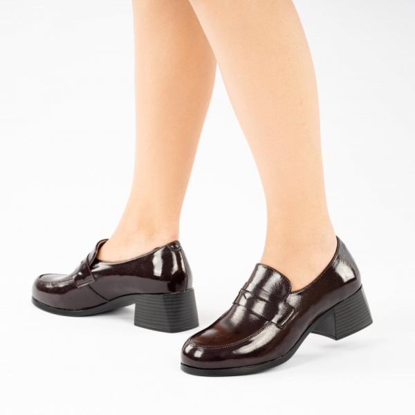 Pantofi Cu Toc Mahira2 Bordo