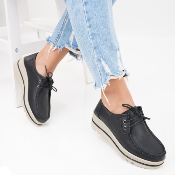 Pantofi Piele Naturala Adriana Black