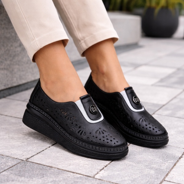 Pantofi Piele Naturala Laura Black