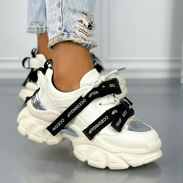 Pantofi Sport Dama Bej din Piele Ecologica Jensy