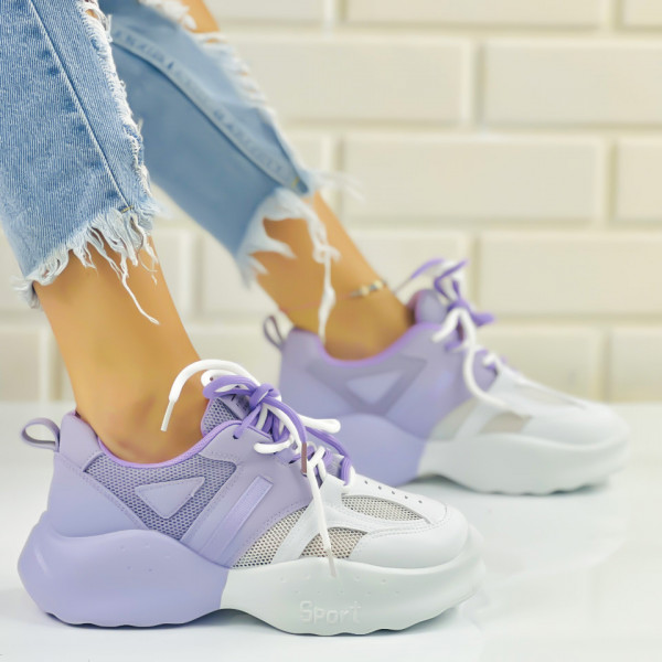 Pantofi Sport Dama Violet din Piele Ecologica Cenaty