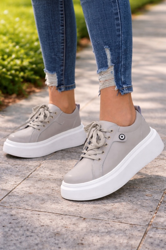 Pantofi Sport Piele Naturala Jimena Grey