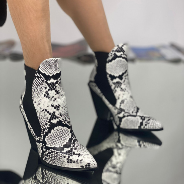 Botine cu Toc Snake din Piele Ecologica Troy