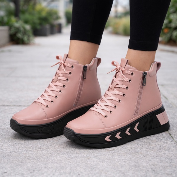 Ghete Piele Naturala Fonira Pink