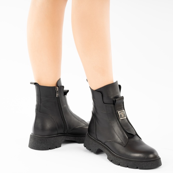 Ghete Piele Naturala Romina Black