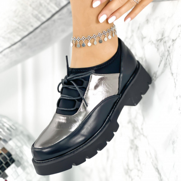 Pantofi Casual Dama Gri din Piele Ecologica Grefa
