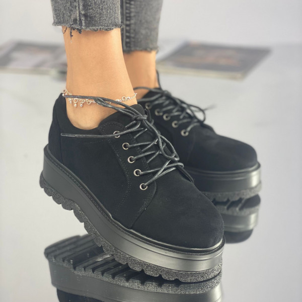 Pantofi Casual Dama Negri din Piele Ecologica Simi
