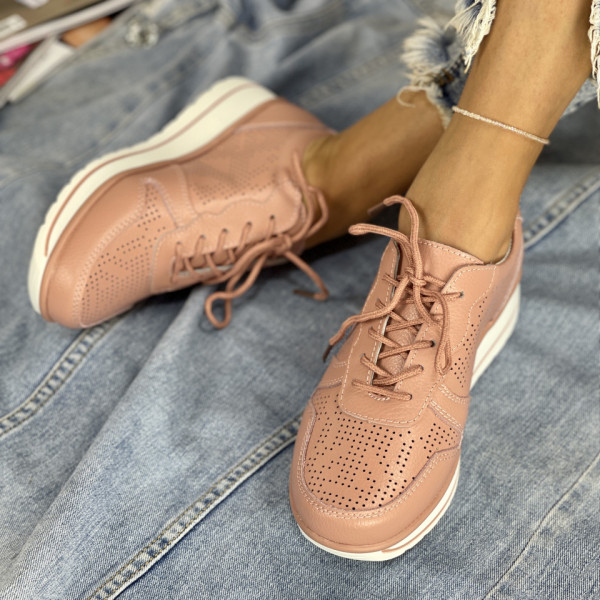 Pantofi Casual Dama Roz din Piele Naturala Menora