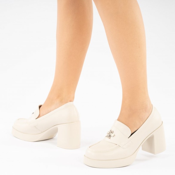 Pantofi Cu Toc Cassia Beige