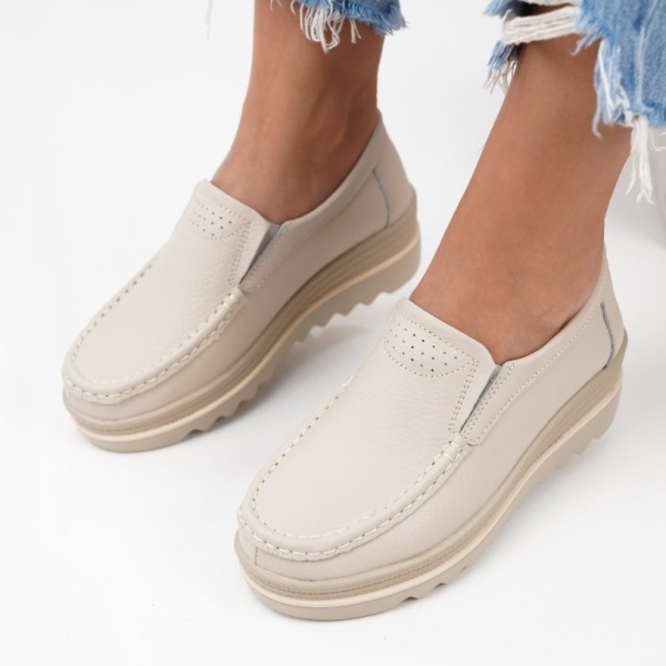 Pantofi Piele Naturala Adriana3 Beige