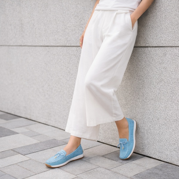 Pantofi Piele Naturala Dina Blue