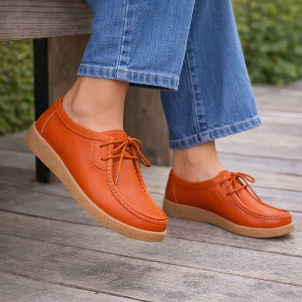 Pantofi Piele Naturala Gaston2 Orange