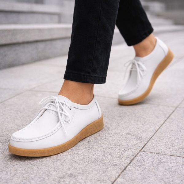 Pantofi Piele Naturala Gaston2 White