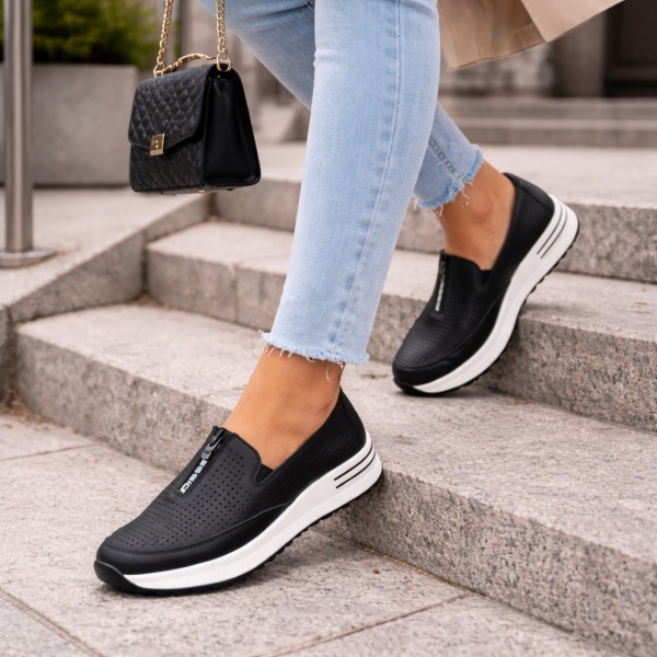 Pantofi Piele Naturala Meria Black