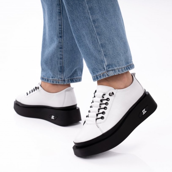 Pantofi Sport Piele Naturala Belona White