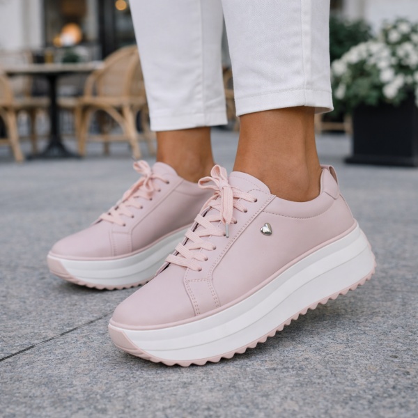 Pantofi Sport Piele Naturala Kipes Pink2