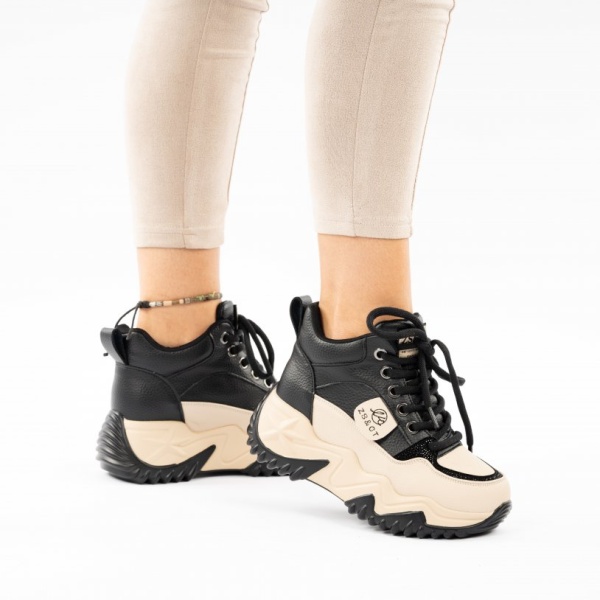 Pantofi Sport Piele Naturala Safiya2 Black