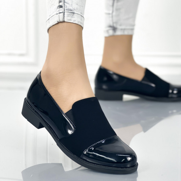 Pantofi Casual Dama Negri din Piele Ecologica Monta