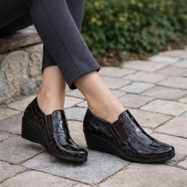 Pantofi Cu Platforma Gina Bordo