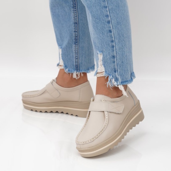 Pantofi Piele Naturala Adriana2 Beige