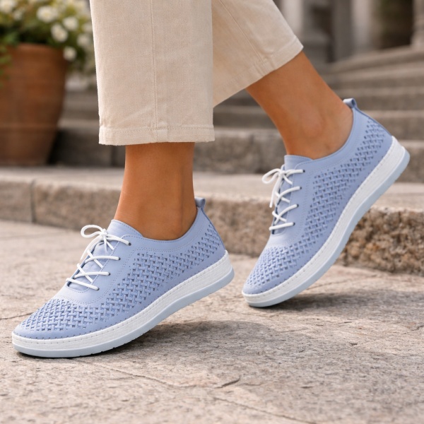 Pantofi Piele Naturala Alara2 Blue