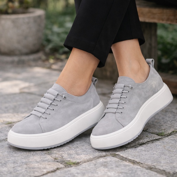 Pantofi Piele Naturala Amalia Grey