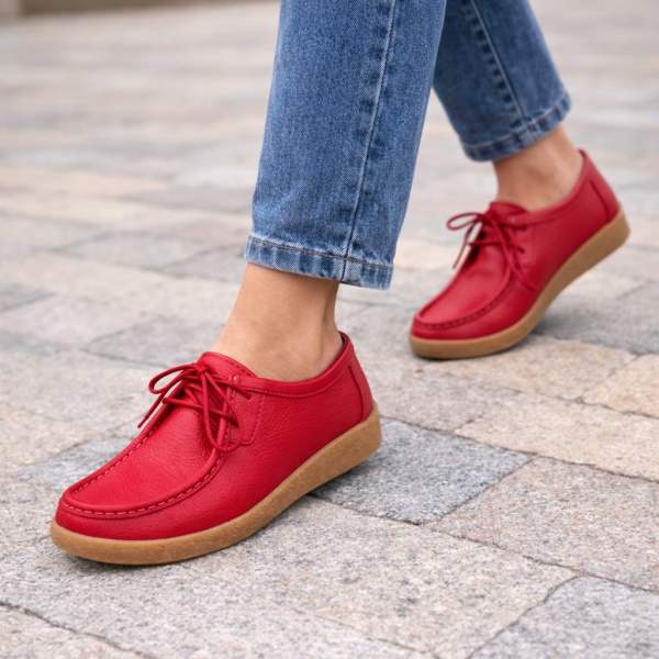 Pantofi Piele Naturala Gaston2 Red