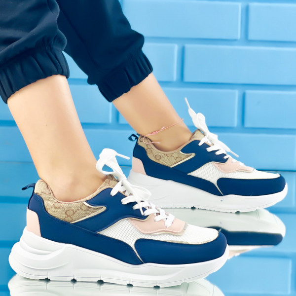 Pantofi Sport Dama Albastri din Piele Ecologica Ambers