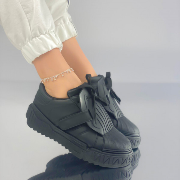 Pantofi Sport Dama Negri din Piele Ecologica Cino