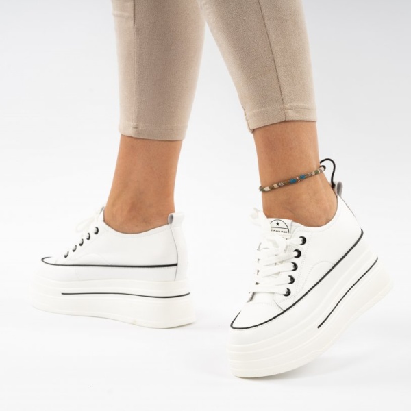 Pantofi Sport Piele Naturala Laleh White