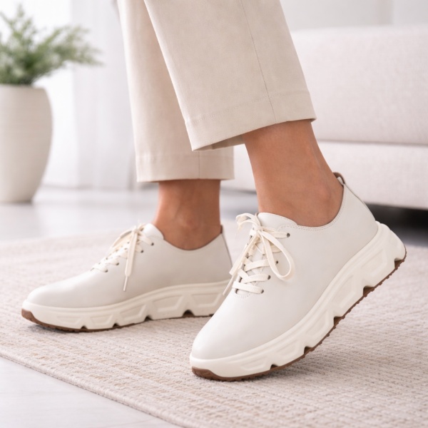 Pantofi Sport Piele Naturala Rosalia Beige