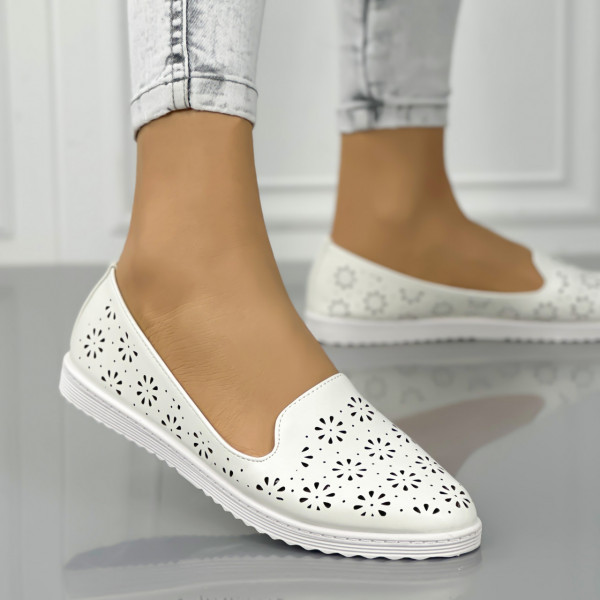 Espadrile Dama Albe din Piele Ecologica Damien
