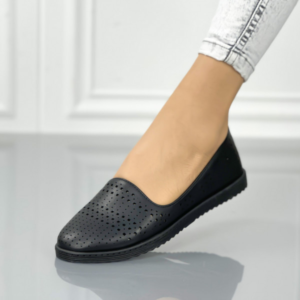 Espadrile Dama Negre din Piele Ecologica Sharna