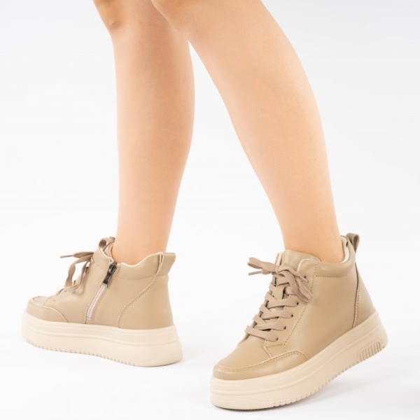 Ghete Piele Naturala Cleora Khaki
