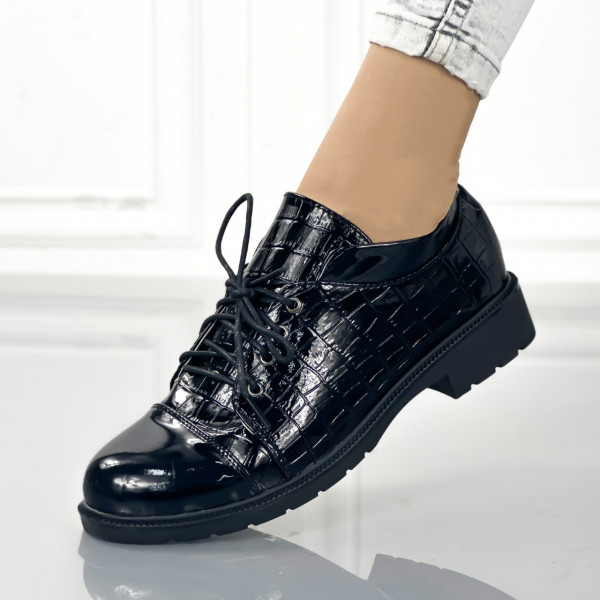 Pantofi Casual Dama Negri din Piele Ecologica Rasber