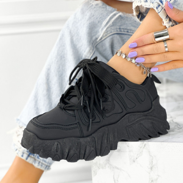 Pantofi Sport Dama Negri din Piele Ecologica Rabat