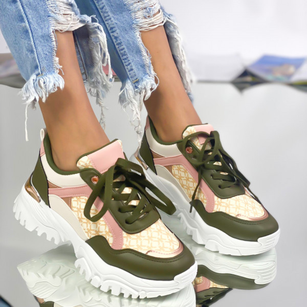 Pantofi Sport Dama Roz din Piele Ecologica Laminda