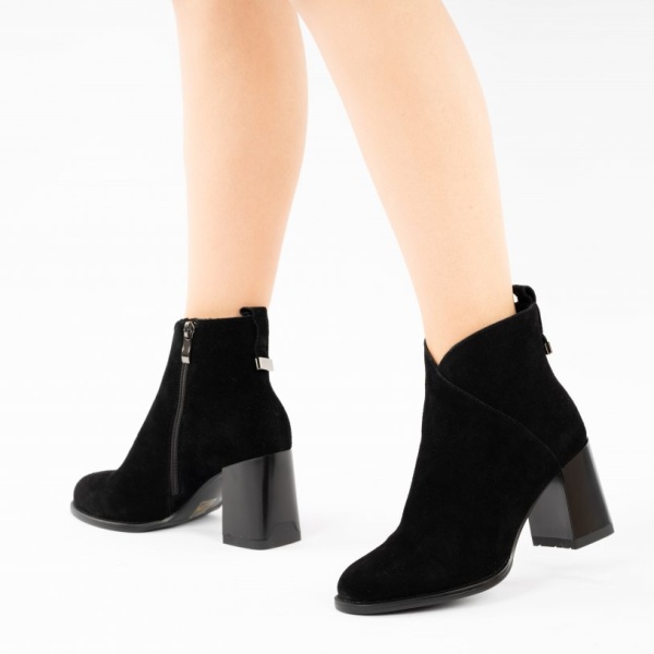 Botine Piele Naturala Farah2 Black