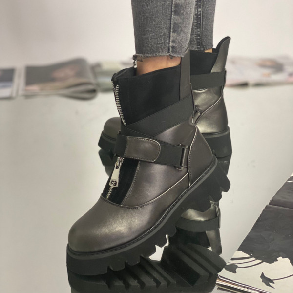 Ghete Dama Imblanite Bronz din Piele Ecologica Mira