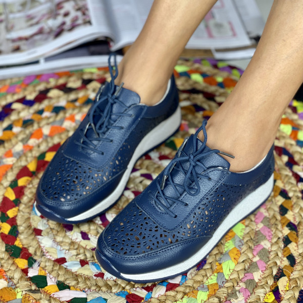 Pantofi Casual Dama Bleumarin din Piele Naturala Samia