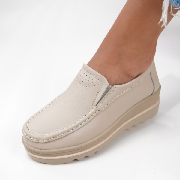 Pantofi Piele Naturala Adriana3 Beige