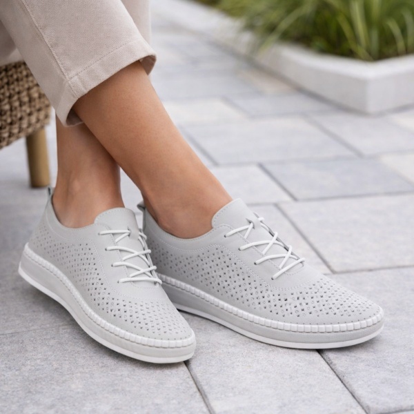 Pantofi Piele Naturala Alara2 Grey