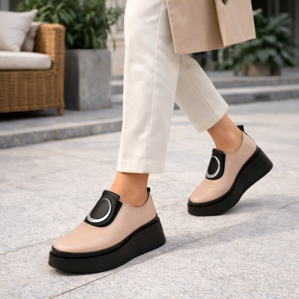 Pantofi Piele Naturala Efrem2 Beige