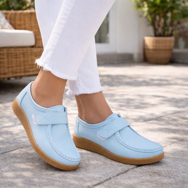 Pantofi Piele Naturala Gaston Blue