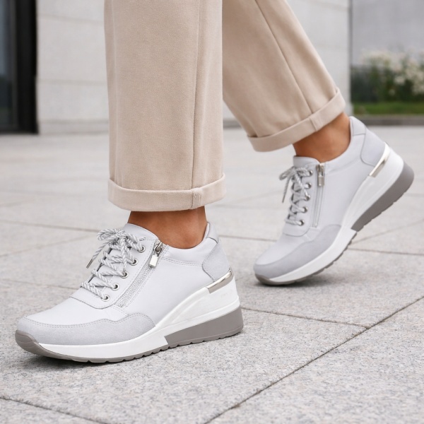 Pantofi Piele Naturala Kamari White