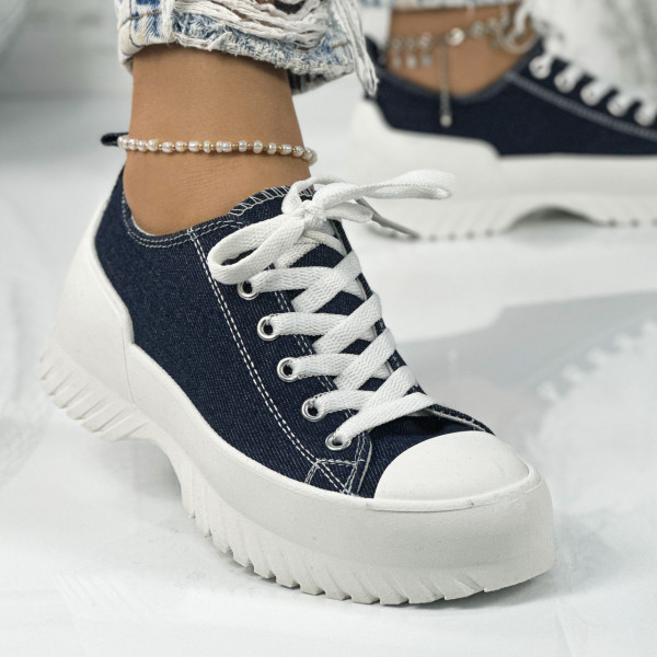 Pantofi Sport Dama Albastri din Textil Obsesium