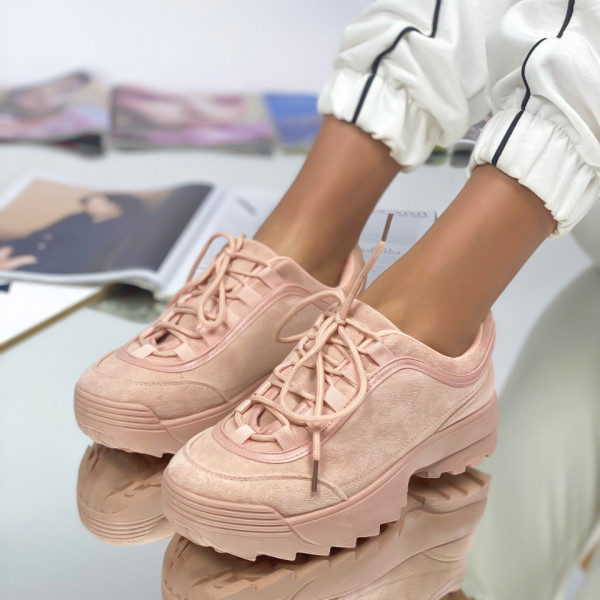 Pantofi Sport Dama Roz din Piele Ecologica Fola