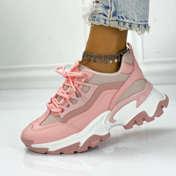 Pantofi Sport Dama Roz din Piele Ecologica Mombasa